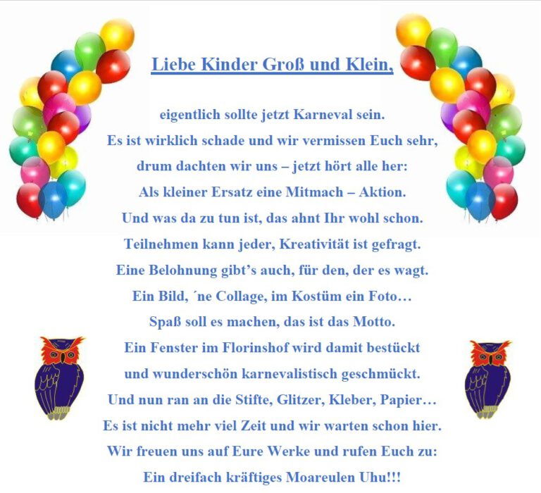Mitmachaktion für unsere kleinen MOAREULEN
